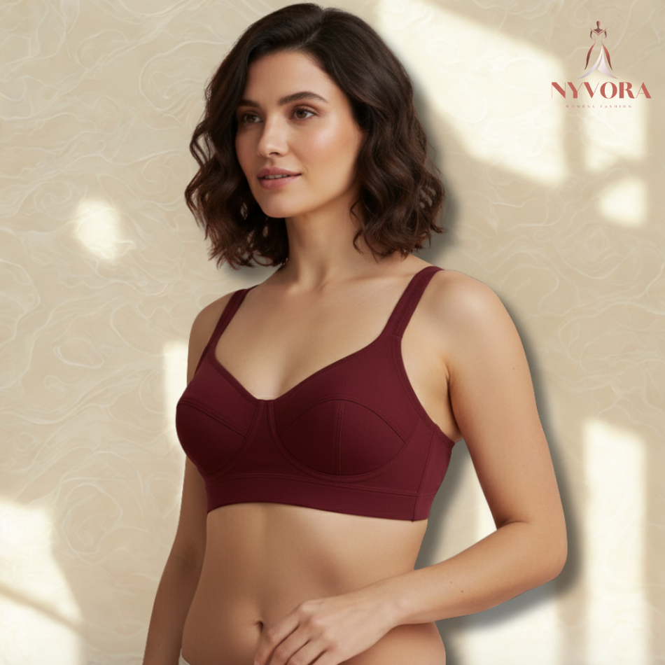 Nyvora SculptFit Non-Padded Sports Bra - Combo Pack of 3(Black,Maroon,Beige)